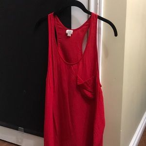 Wilfred red silk racer back tank top